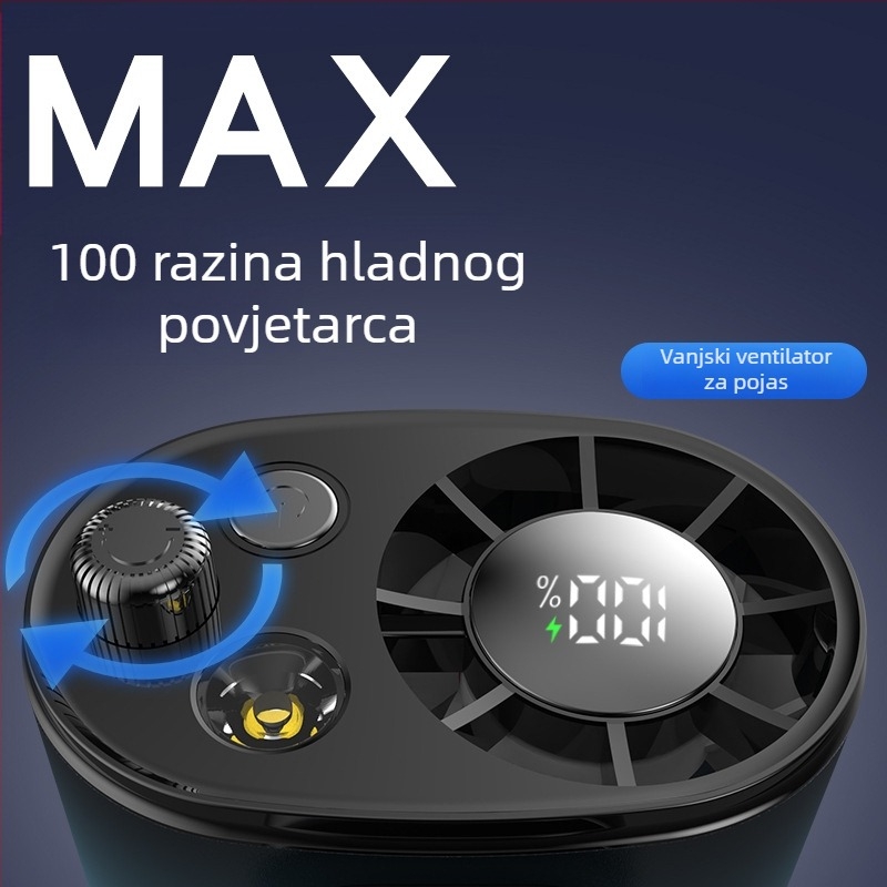 2026 novi brushless ventilator s klipom za stol, 5 lopatica, USB punjiv, snažno LED svjetlo, ugrađena baterija (2000–4000 mAh)