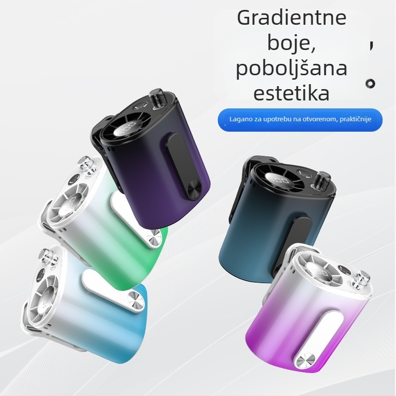 2026 novi brushless ventilator s klipom za stol, 5 lopatica, USB punjiv, snažno LED svjetlo, ugrađena baterija (2000–4000 mAh)