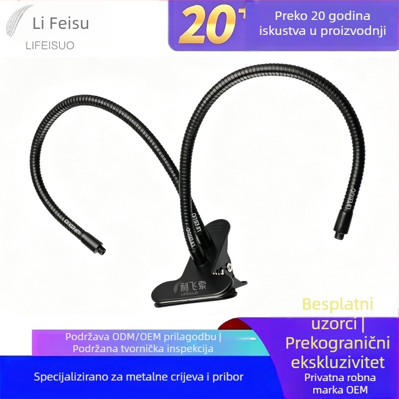 Prilagodljiv stalak za lampu s klipom za biljke i fleksibilnim cijevima, podesive LED cijevi za mobilni prijenos uživo