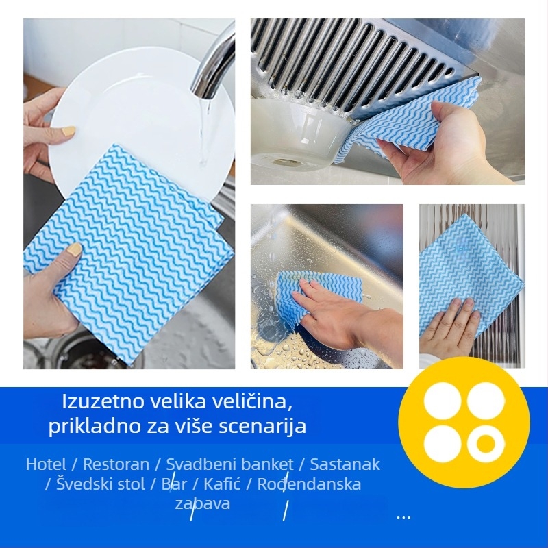60×60 cm jednokratna krpa za čišćenje, dvostruka uporaba za suho i mokro, debeli netkani materijal za posuđe, antibakterijski