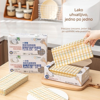 Kakama Krpa za čišćenje, dvostruka upotreba za suho i mokro, kuhinjske potrepštine, kućno čišćenje, debela jednokratna krpa za pranje posuđa