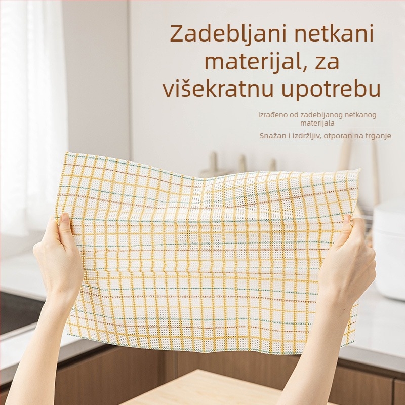 Kakama Krpa za čišćenje, dvostruka upotreba za suho i mokro, kuhinjske potrepštine, kućno čišćenje, debela jednokratna krpa za pranje posuđa