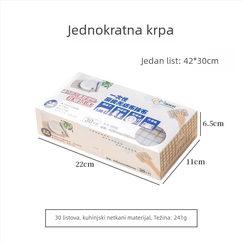 Kakama Krpa za čišćenje, dvostruka upotreba za suho i mokro, kuhinjske potrepštine, kućno čišćenje, debela jednokratna krpa za pranje posuđa