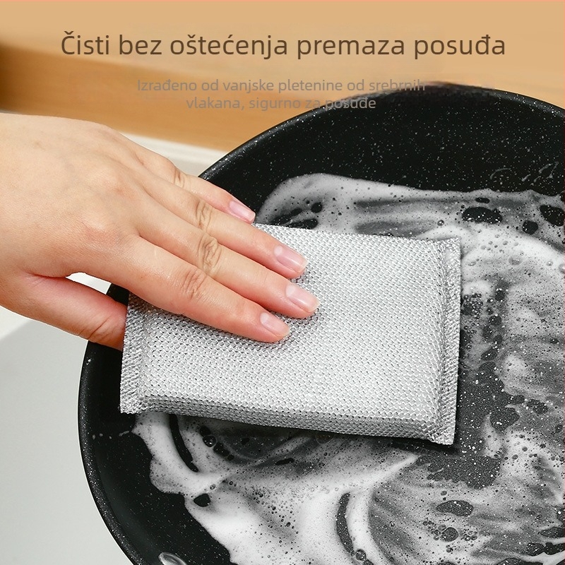 10 komada krpa za pranje posuđa od čeličnog vlakna, zamjena za čelične kuglice, dvostrano debeli trljajući krpe za lonce bez ogrebotina