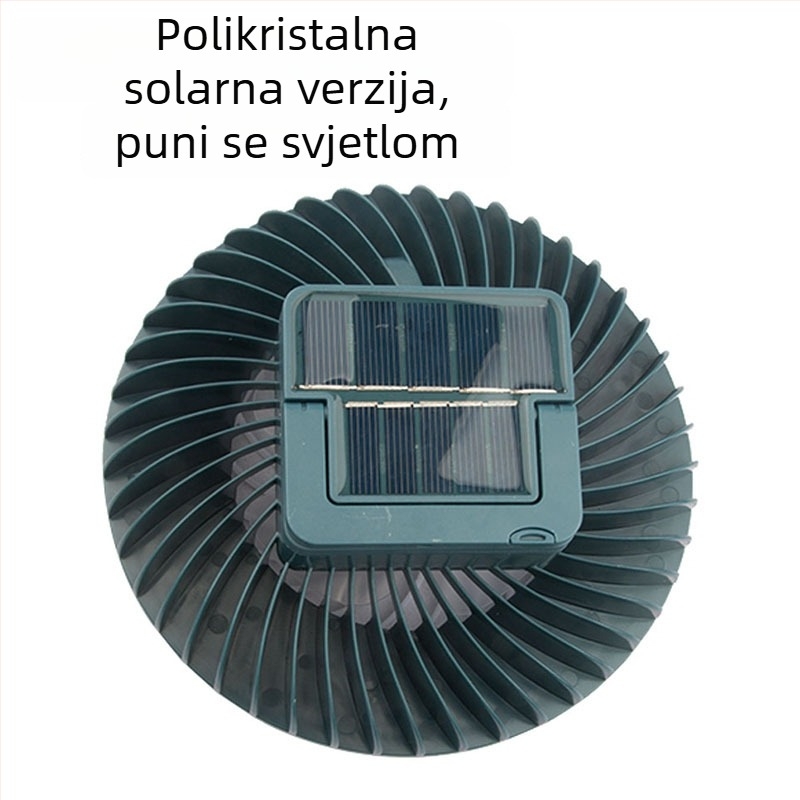 LED kamping ventilator i svjetlo sa stalkom, solarno napajanje, vanjsko osvjetljenje