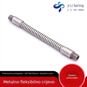 Gooseneck cijev za stolnu lampu, bijela silikon-metalna cijev, promjer 8–10 mm, vanjski navoj M6/M8