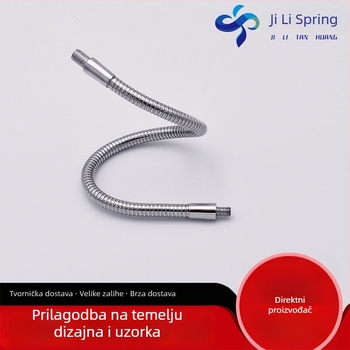 Gooseneck cijev za stolnu lampu, bijela silikon-metalna cijev, promjer 8–10 mm, vanjski navoj M6/M8