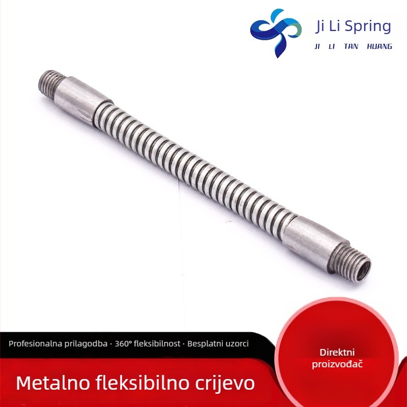 Gooseneck cijev za stolnu lampu, bijela silikon-metalna cijev, promjer 8–10 mm, vanjski navoj M6/M8
