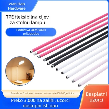 Stolna lampa s metalnom fleksibilnom vratom i fleksibilnim cijevnim dijelom s bojom premazom