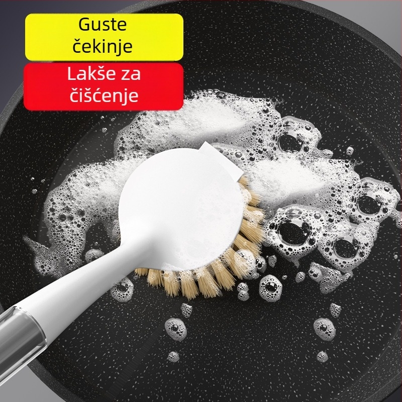 Četka za posuđe s dugom drškom, kuhinjska četka za pranje posuđa, prozirna drška
