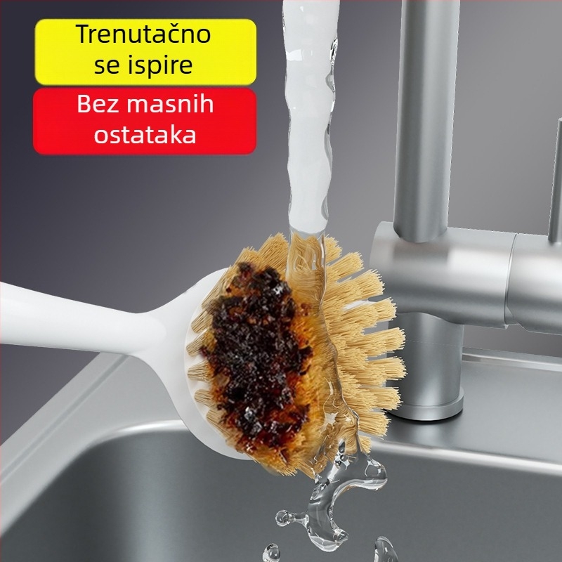 Četka za posuđe s dugom drškom, kuhinjska četka za pranje posuđa, prozirna drška