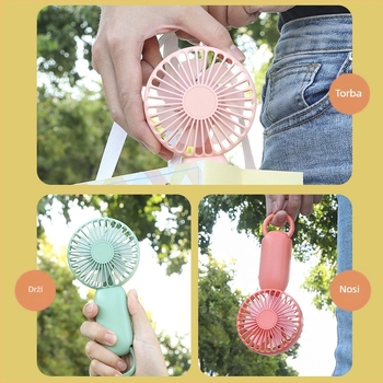 Ručni USB mini ventilator, candy boje, prijenosni