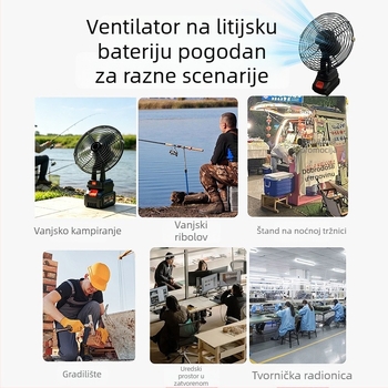 Feimi prijenosni ventilator s litijevom baterijom, za kućnu i vanjsku upotrebu, kompaktan za kampiranje, ribolov i studentsku sobu