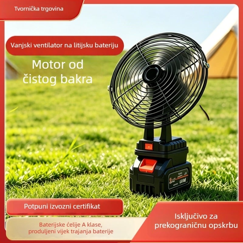 Feimi prijenosni ventilator s litijevom baterijom, za kućnu i vanjsku upotrebu, kompaktan za kampiranje, ribolov i studentsku sobu