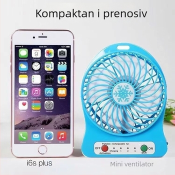 Tišni ručni USB mini ventilator, prenosni i ponovno napajani
