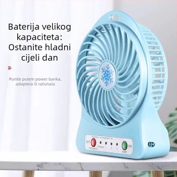 Tišni ručni USB mini ventilator, prenosni i ponovno napajani