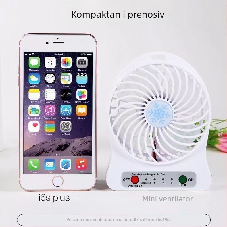 Tišni ručni USB mini ventilator, prenosni i ponovno napajani