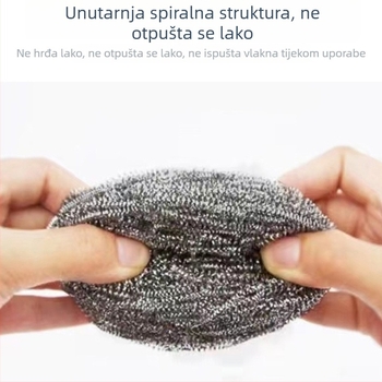 Nerđajuće čelične žičane kuglice za čišćenje, paket od 6 kom., za čišćenje kuhinjskih posuđa