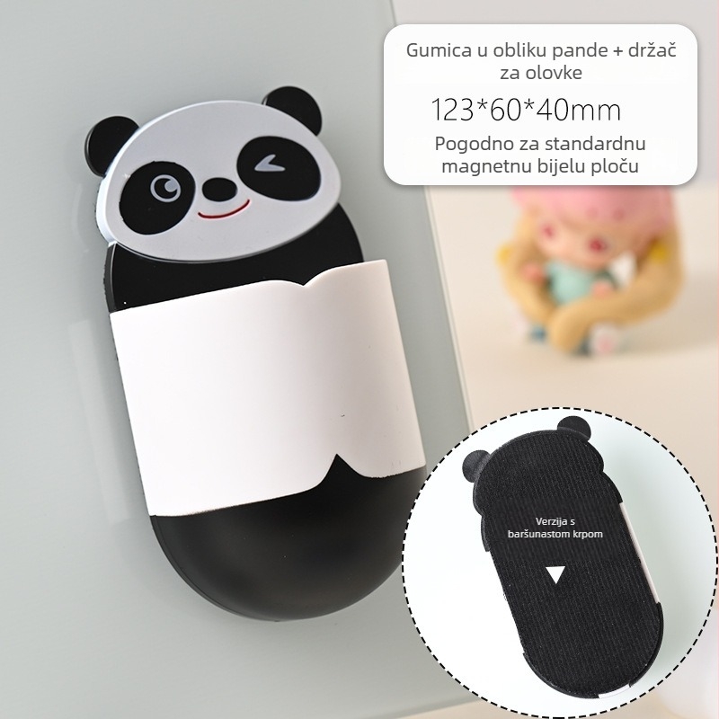  Magnetna gumica za ploču s držačem za olovku – crtani Panda, dvostruka uporaba za djecu i nastavnike