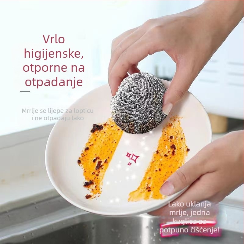 Nehrđajuće čelične žičane kuglice, 6 kom., za kuhinjsko čišćenje i pranje posuđa