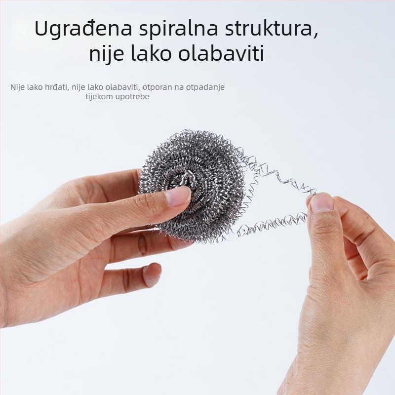 Nehrđajuće čelične žičane kuglice, 6 kom., za kuhinjsko čišćenje i pranje posuđa