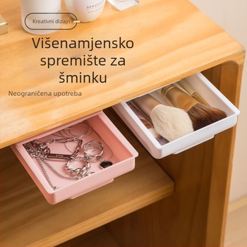 Kutija za pohranu ispod stola s ladicom, skriveni organizator, ABS plast, 18 L, japanski stil