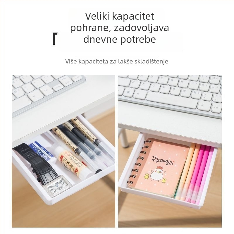 Kutija za pohranu ispod stola s ladicom, skriveni organizator, ABS plast, 18 L, japanski stil