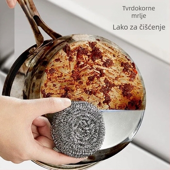 Čelična žična kugla za čišćenje kuhinje, posuđe i lonce, pakirano u vrećicu