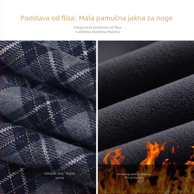 Visokom struku plava karirana A-linijska suknja s fleec podstavom, zimska 2025, elegantan pravilan kroj, pogodna za sitnije visine