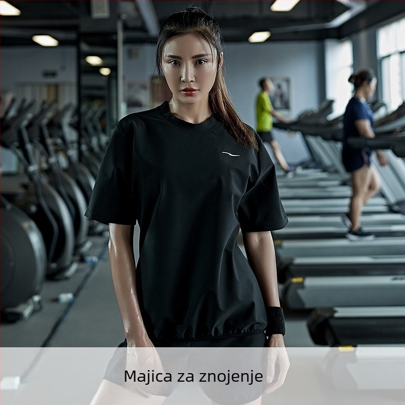 Ženski ljetni fitness komplet: top kratkih rukava i šortseva, slobodan kroj, za trening u teretani, trčanje, jogu i ples