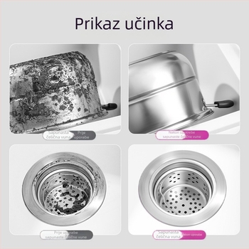 Kuhinjska čistilna krogla iz nerjavnega jekla za odstranjevanje maščob – ne pušča vlaken, varna za posode