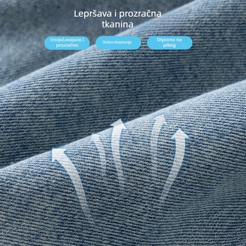 Plava traper suknja midi s čipkastim pojasom, A-linija, prednji otvor