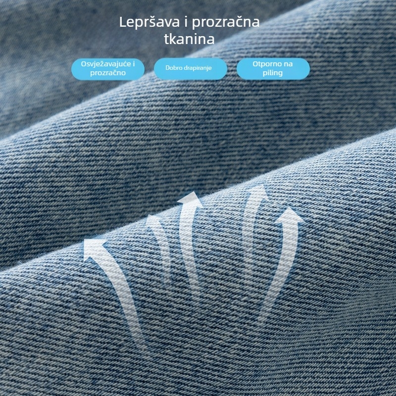 Plava traper suknja midi s čipkastim pojasom, A-linija, prednji otvor