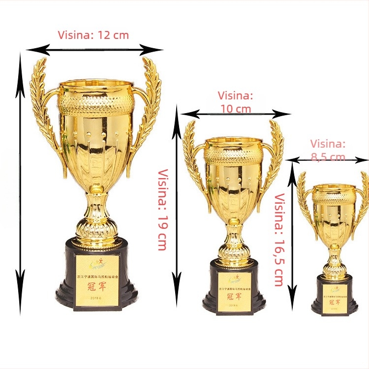 Metalne sportske trofeje za košarku, nogomet, utrke golubova i Taekwondo - prilagodljive, s otiskom logotipa