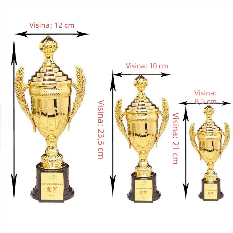 Metalne sportske trofeje za košarku, nogomet, utrke golubova i Taekwondo - prilagodljive, s otiskom logotipa