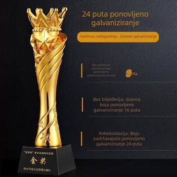 Trofej od smole s kristalnim petokrakom zvjezdanim ukrasom – nagrada za timsko natjecanje, memorijski poslovni dar