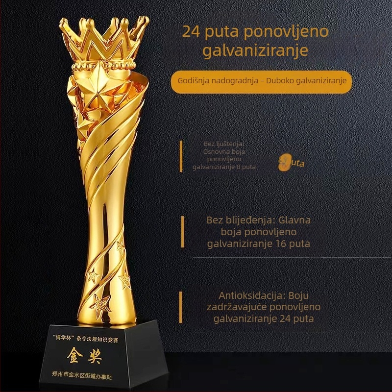 Trofej od smole s kristalnim petokrakom zvjezdanim ukrasom – nagrada za timsko natjecanje, memorijski poslovni dar