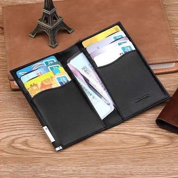 Ultra-tanki PU držač kartica za muškarce sa zaštitom RFID, urbani dizajn, džep za vozačku dozvolu i osobnu iskaznicu, više pretinaca za kartice