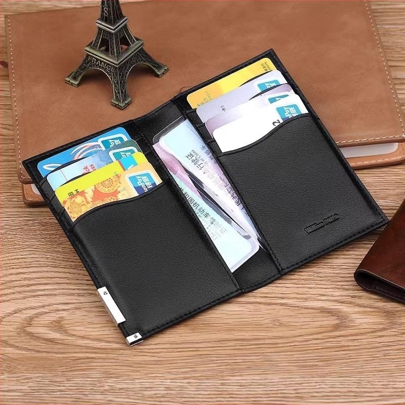 Ultra-tanki PU držač kartica za muškarce sa zaštitom RFID, urbani dizajn, džep za vozačku dozvolu i osobnu iskaznicu, više pretinaca za kartice