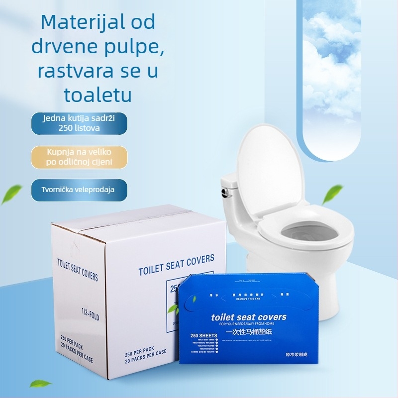 Jednokratna podloga za WC za dom i putovanje, prijenosna za sve sezone, jastučić za sjedenje od drvenog celuloznog materijala, debela