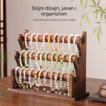 Drveni stalak za izlaganje narukvica i nakita — držač za narukvice, pohrana kristalnih rekvizita, izložbeni stalak na pult