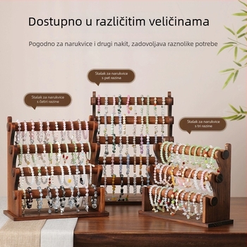 Drveni stalak za izlaganje narukvica i nakita — držač za narukvice, pohrana kristalnih rekvizita, izložbeni stalak na pult