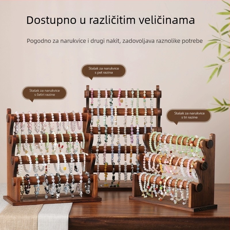 Drveni stalak za izlaganje narukvica i nakita — držač za narukvice, pohrana kristalnih rekvizita, izložbeni stalak na pult