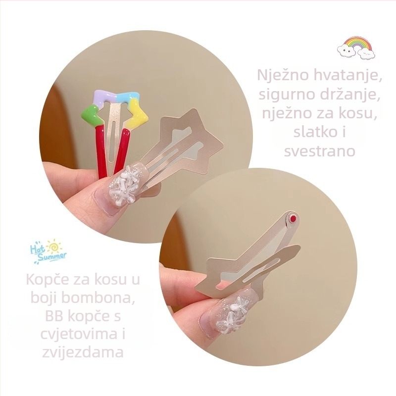 Slatka dječja ukosnica za kosu s cvjetnim motivom u bojama bombona