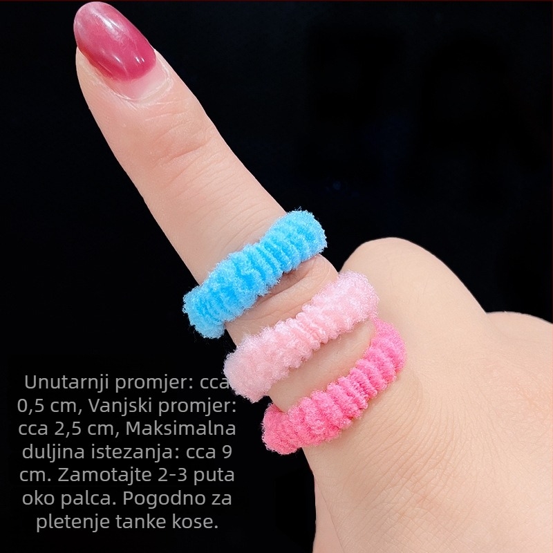 Dječja gumica za kosu s duginim uzorkom i srcolikim motivom, visoka elastičnost, dodatak u stilu princeze