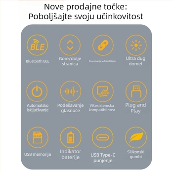 Bežični višefunkcionalni prezentacijski klikers s pokazivačem za ploču i prebacivanjem PPT stranica, dugotrajan laserski pokazivač