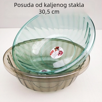3307 Prozirna okrugla plastična posuda s šarenim kristalima, kružnog oblika, 30,5 × 10 cm