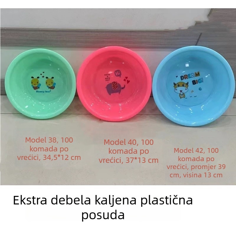 Okrugla plastična umivaonica za lice i stopala, debeli zidovi, kućna upotreba i domovi studenata