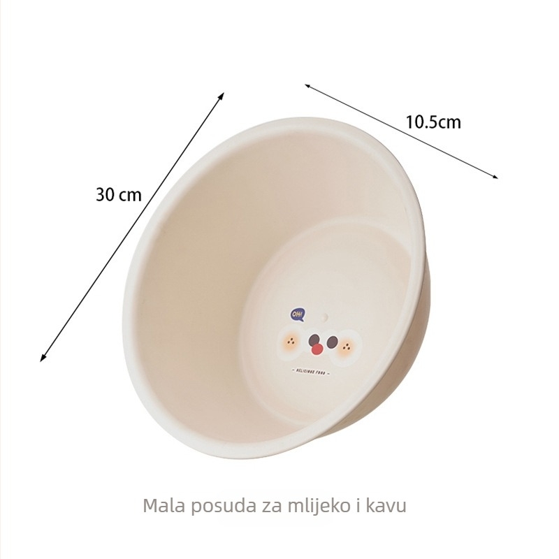 Debeli plastični umivaonik za domove i studentske domove — kuhinja, kupaonica, pranje rublja, pranje povrća i stopala, bijela