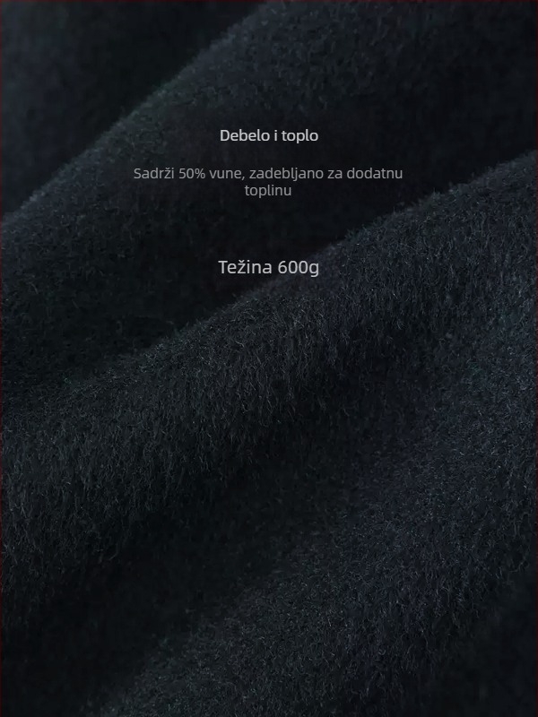 Ženski zimski kaput od kašmira i vune, dugi kroj, poslovni stil, premium vuneni kaput.